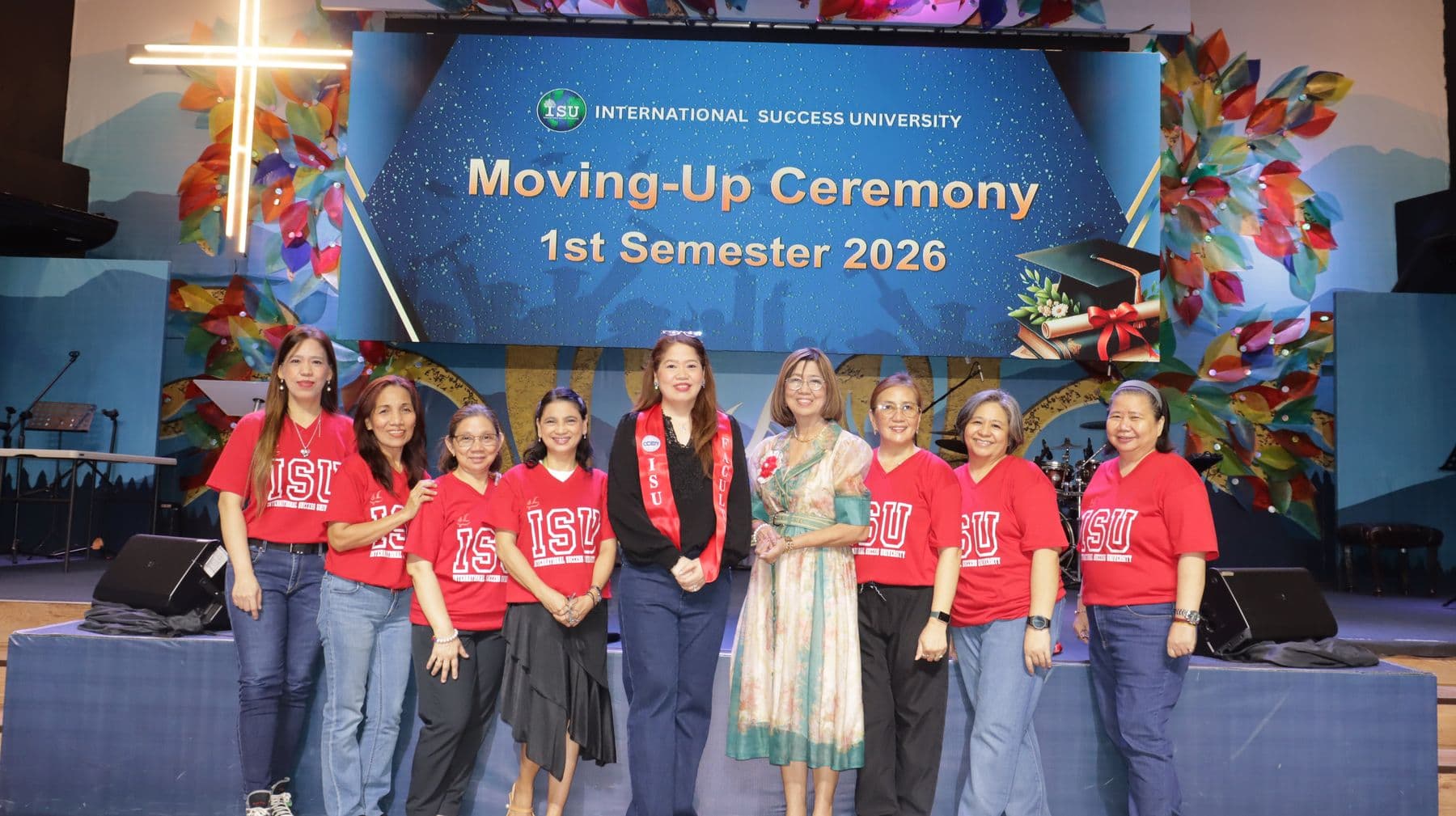 ISU faculty and staff at the International Success University Moving-Up Ceremony, 1st Semester 2026